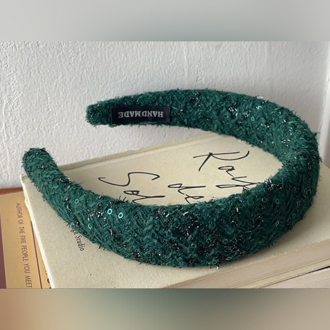 244 Green Chenille Headband
